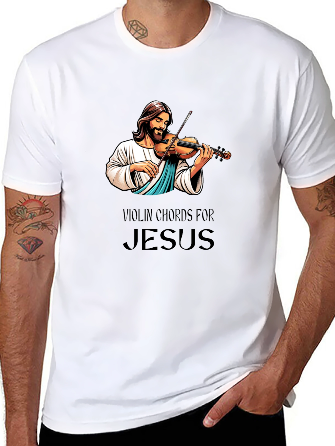 Camiseta Negra: Jesús Violinista