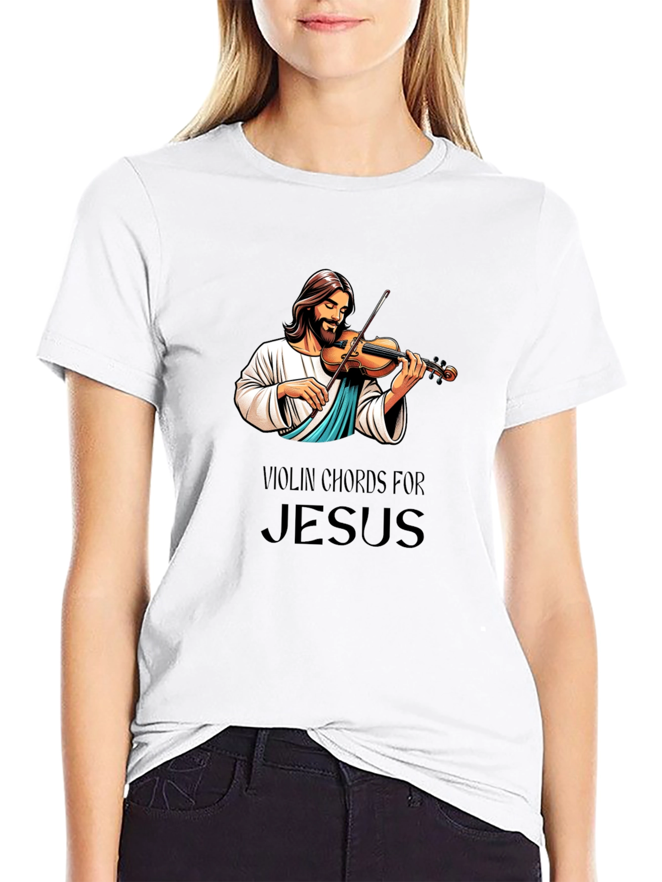 Camiseta Negra: Jesús Violinista