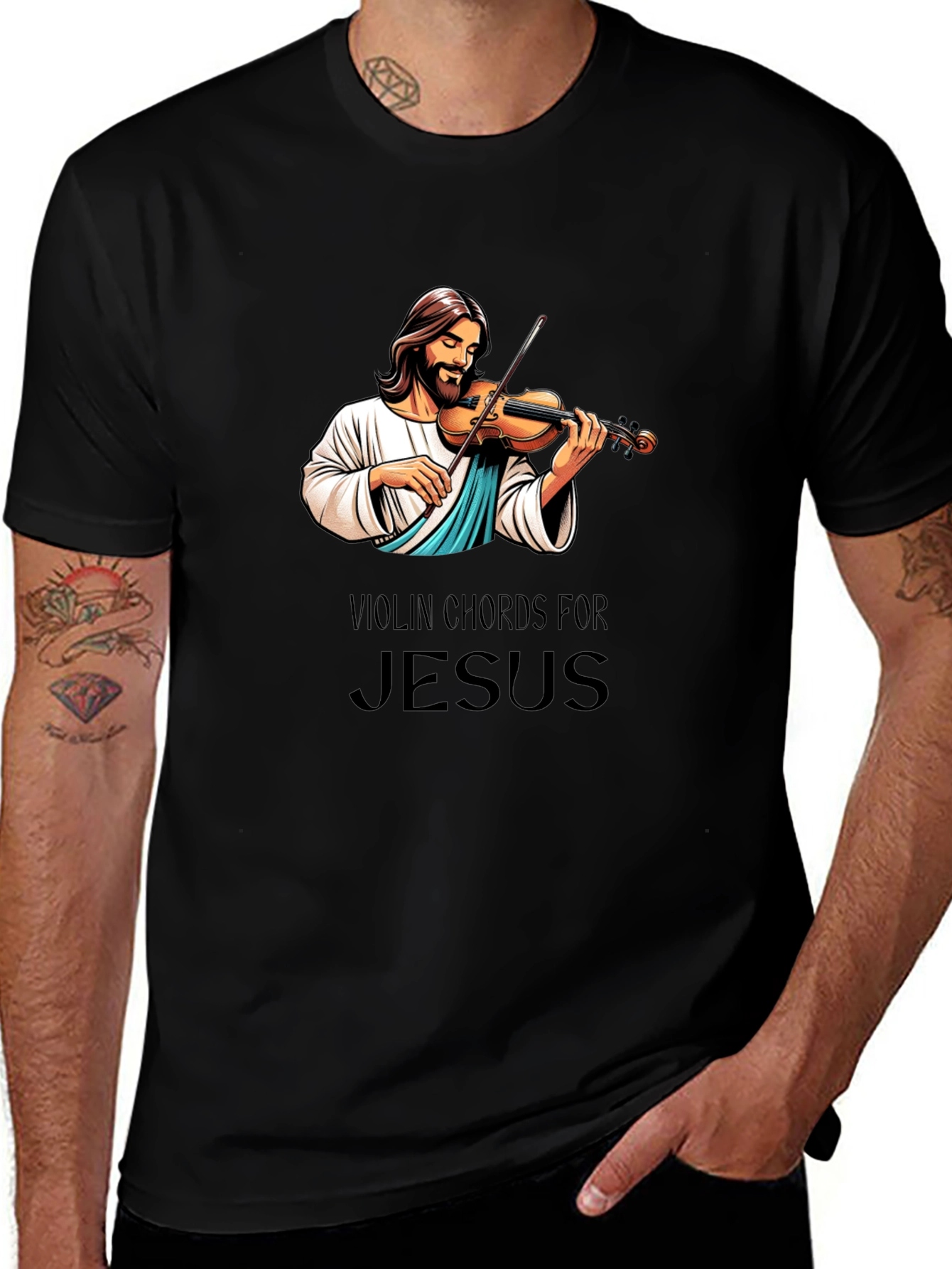 Camiseta Negra: Jesús Violinista