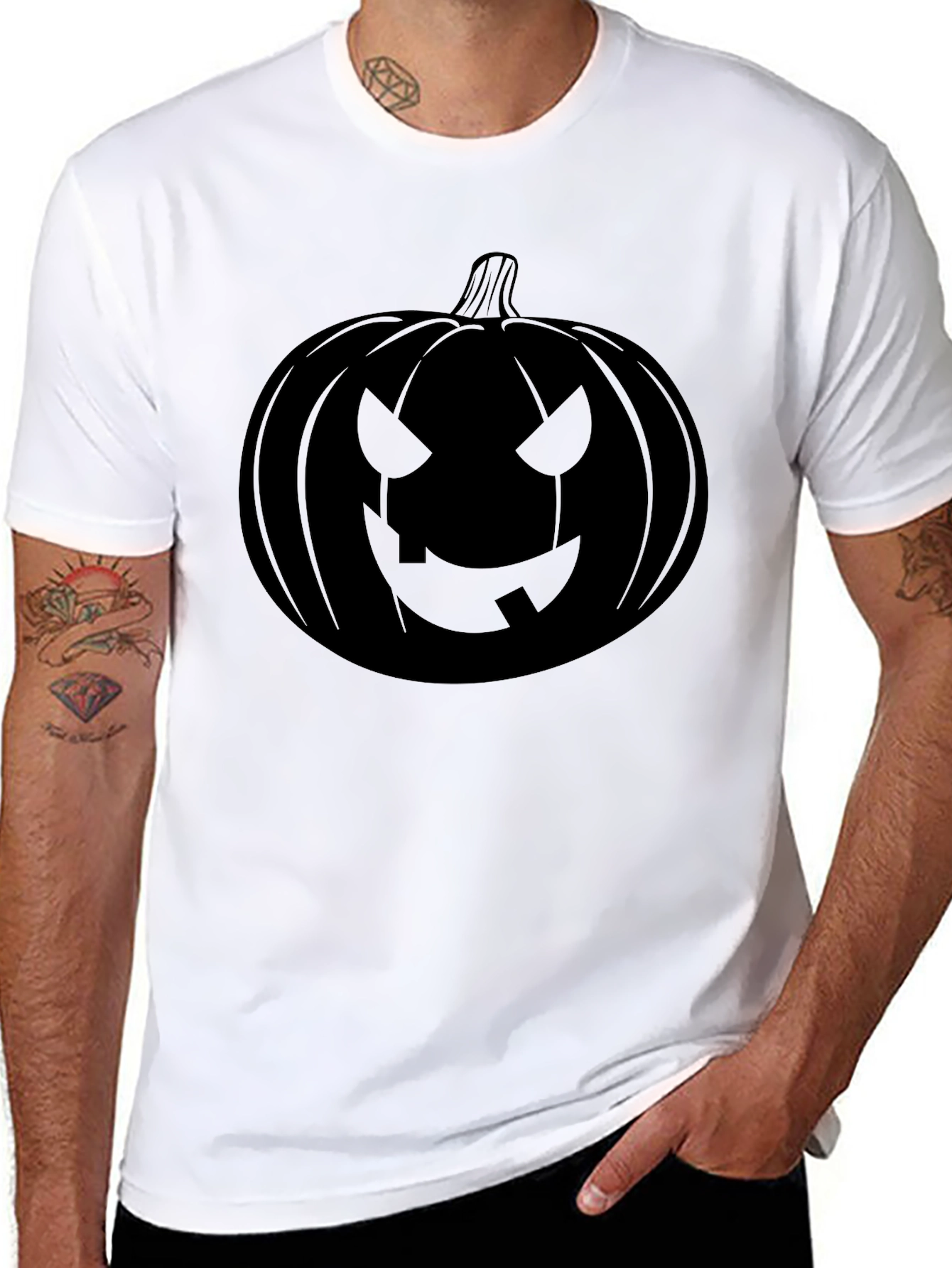 Camiseta Negra Calabaza Halloween