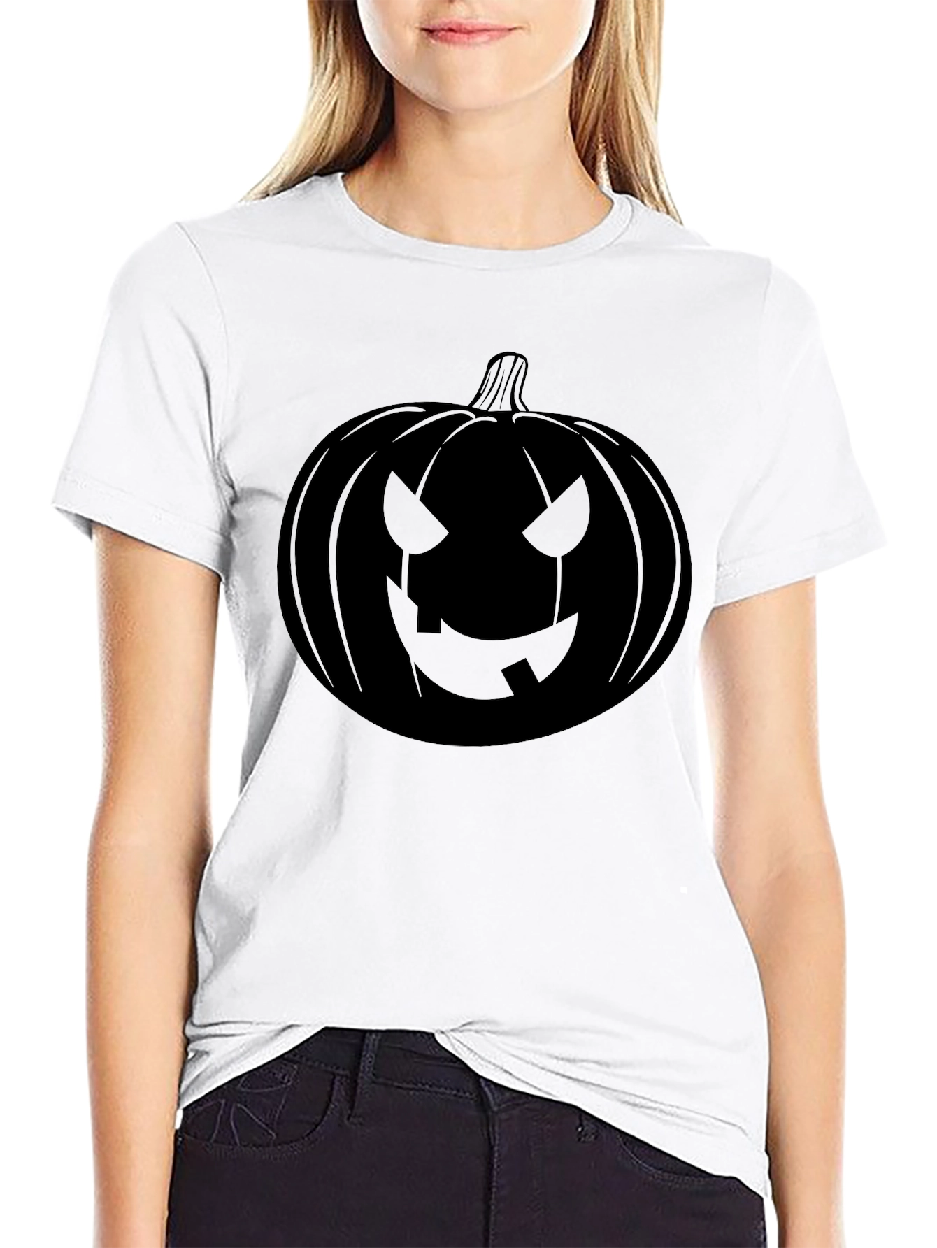 Camiseta Negra Calabaza Halloween
