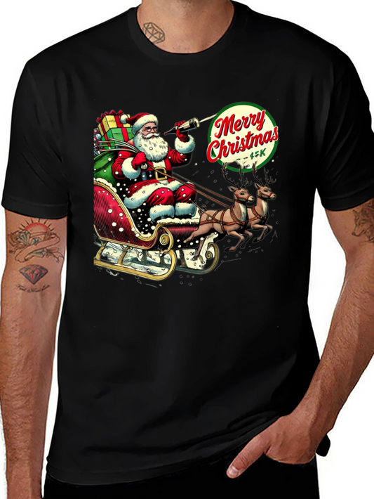 Camiseta Navideña Santa Claus y Reno