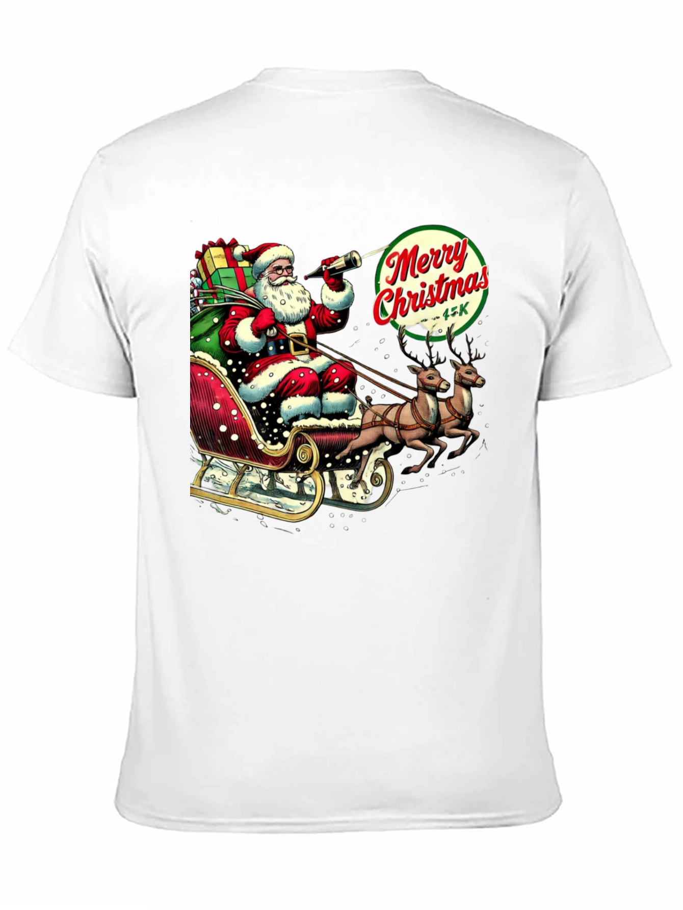 Camiseta Navideña Santa Claus y Reno