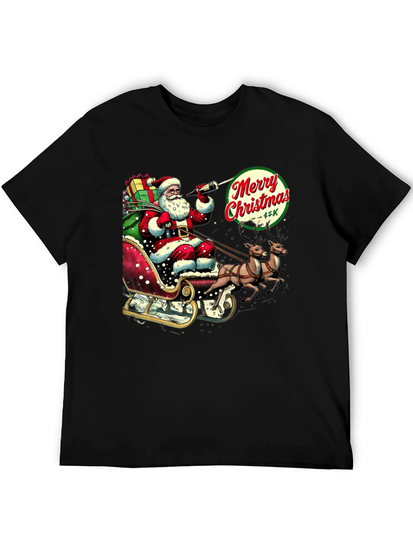 Camiseta Navideña Santa Claus y Reno