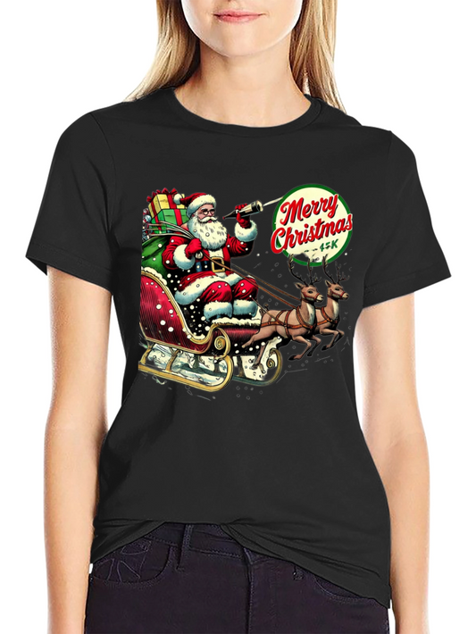 Camiseta Navideña Santa Claus y Reno