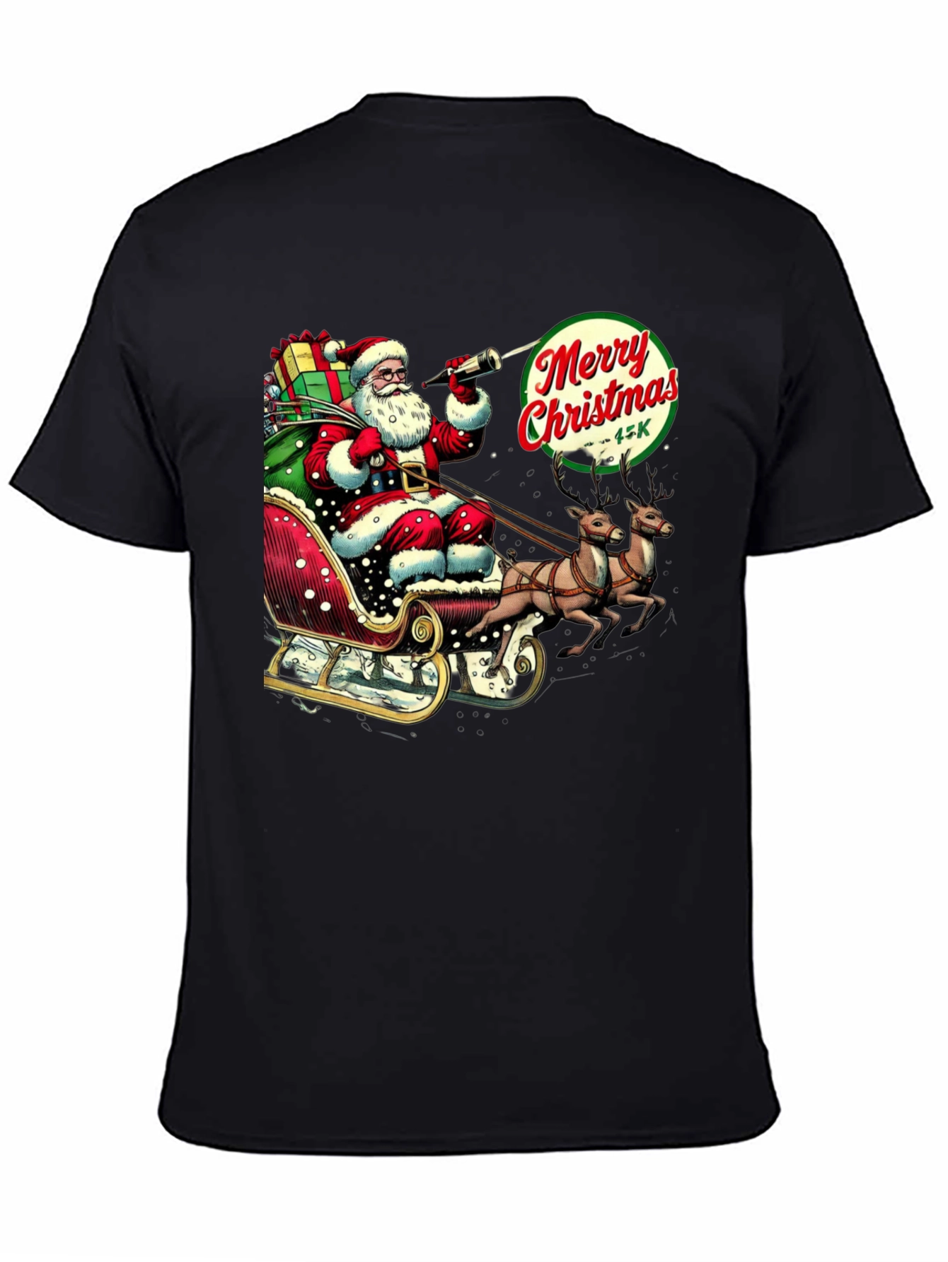 Camiseta Navideña Santa Claus y Reno