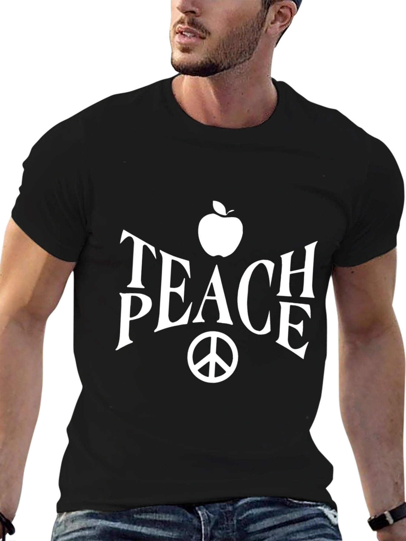 Camiseta Negra Enseña Paz Unisex