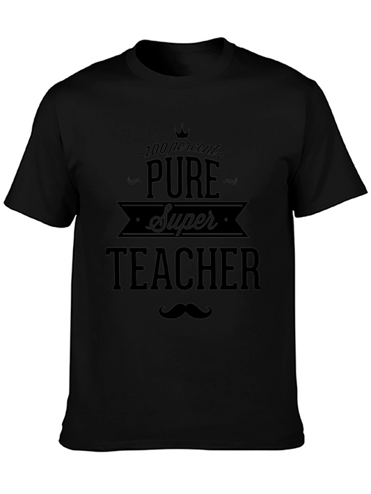 Camiseta Negra Super Teacher para Hombre