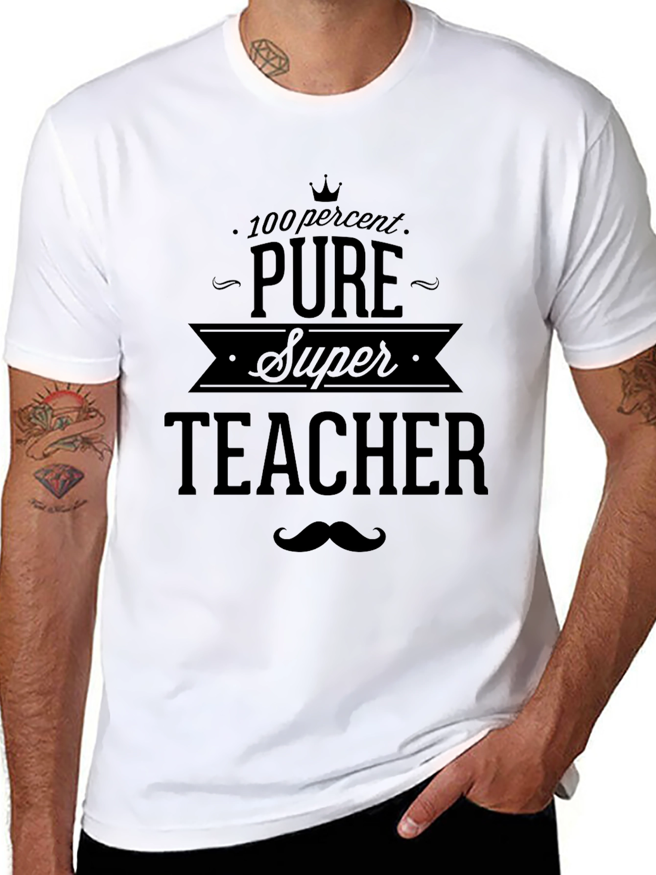 Camiseta Negra Super Teacher para Hombre