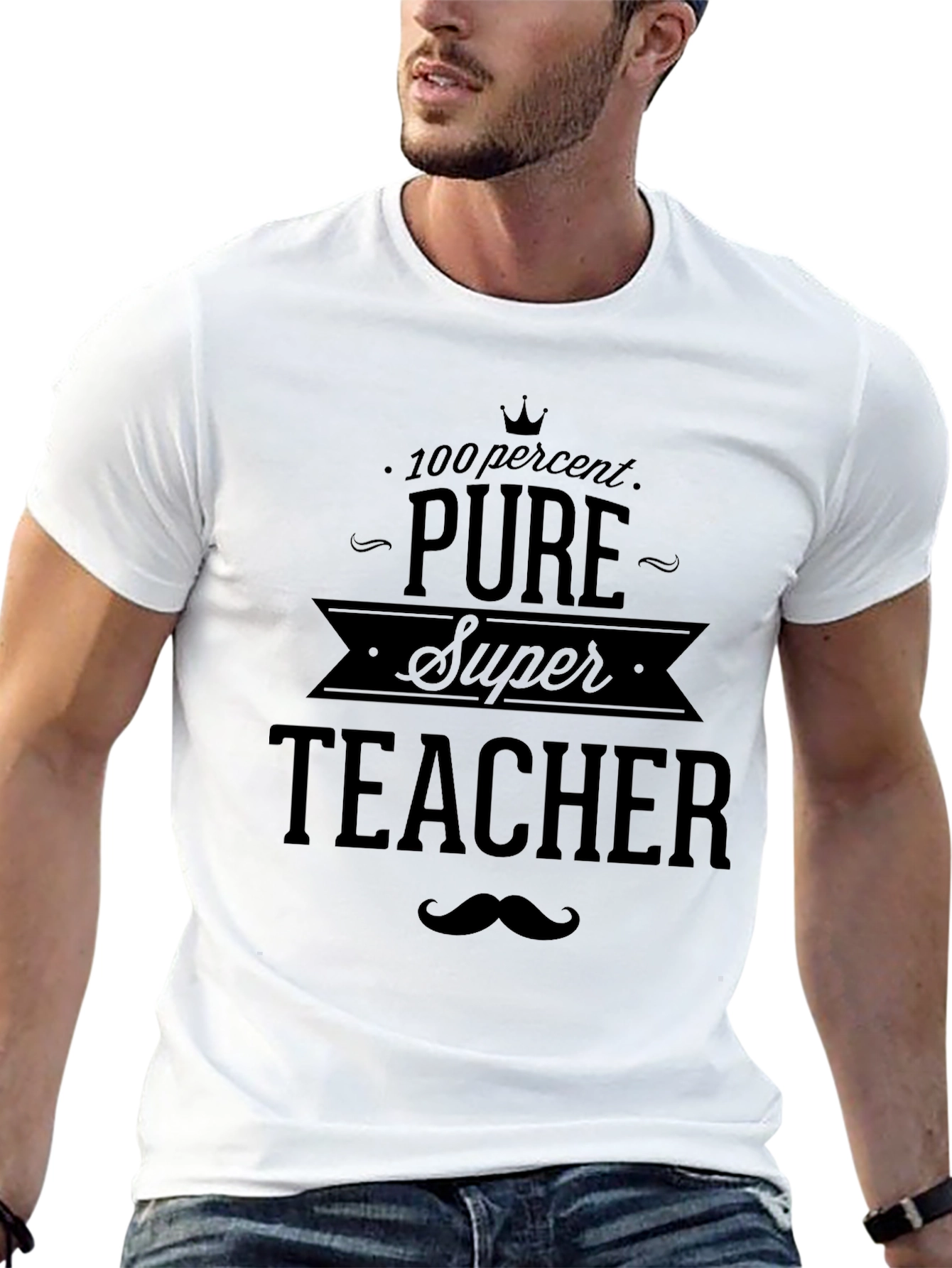 Camiseta Negra Super Teacher para Hombre