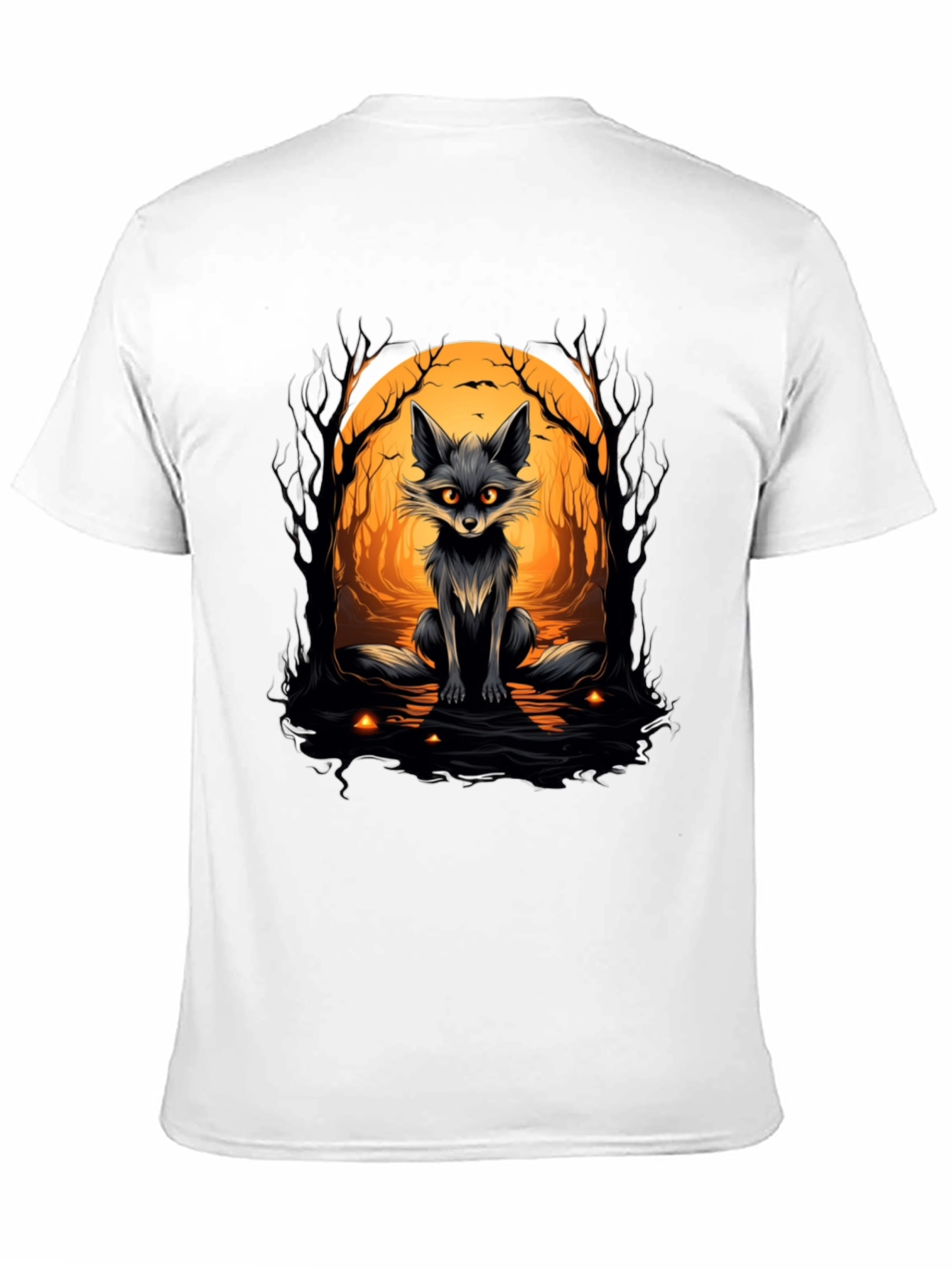 Camiseta Negra con Zorro Halloween