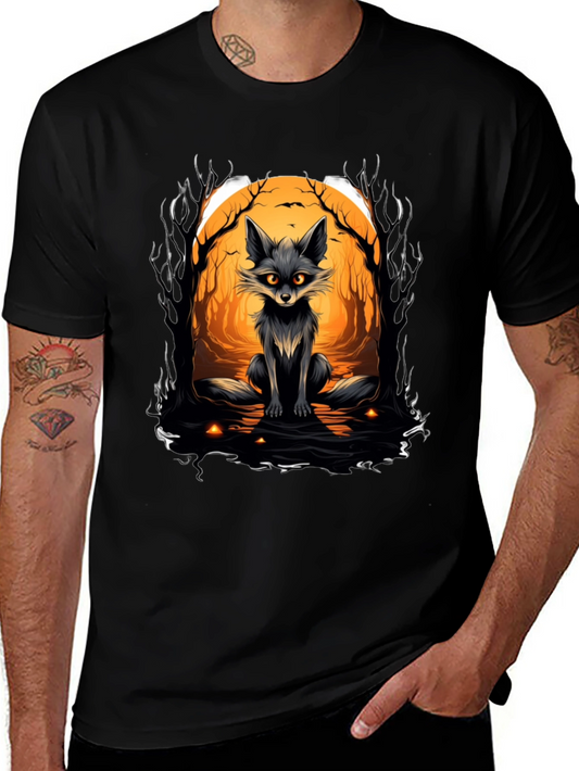 Camiseta Negra con Zorro Halloween