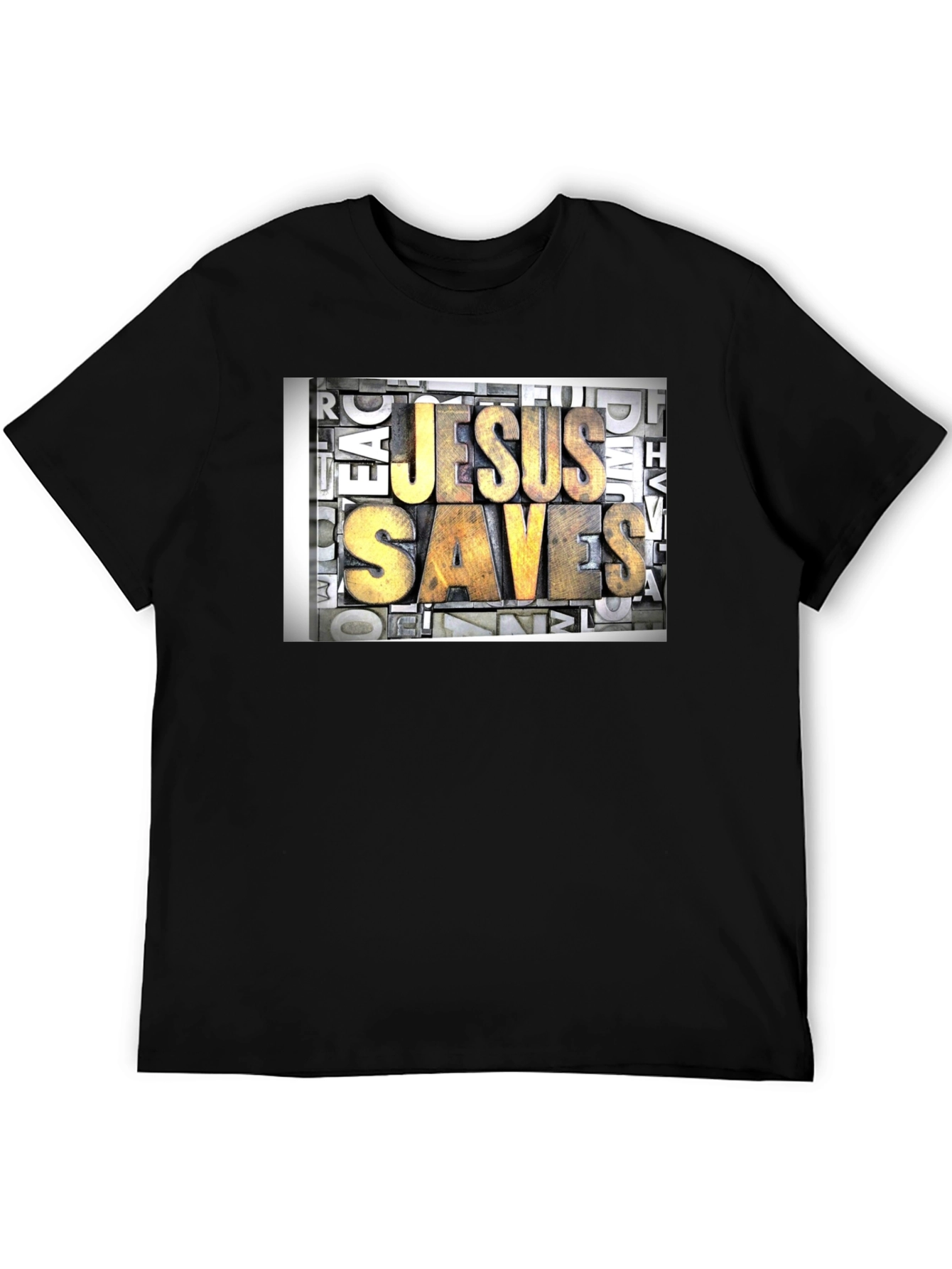 Camiseta Negra Jesús Salva - Estilo Retro