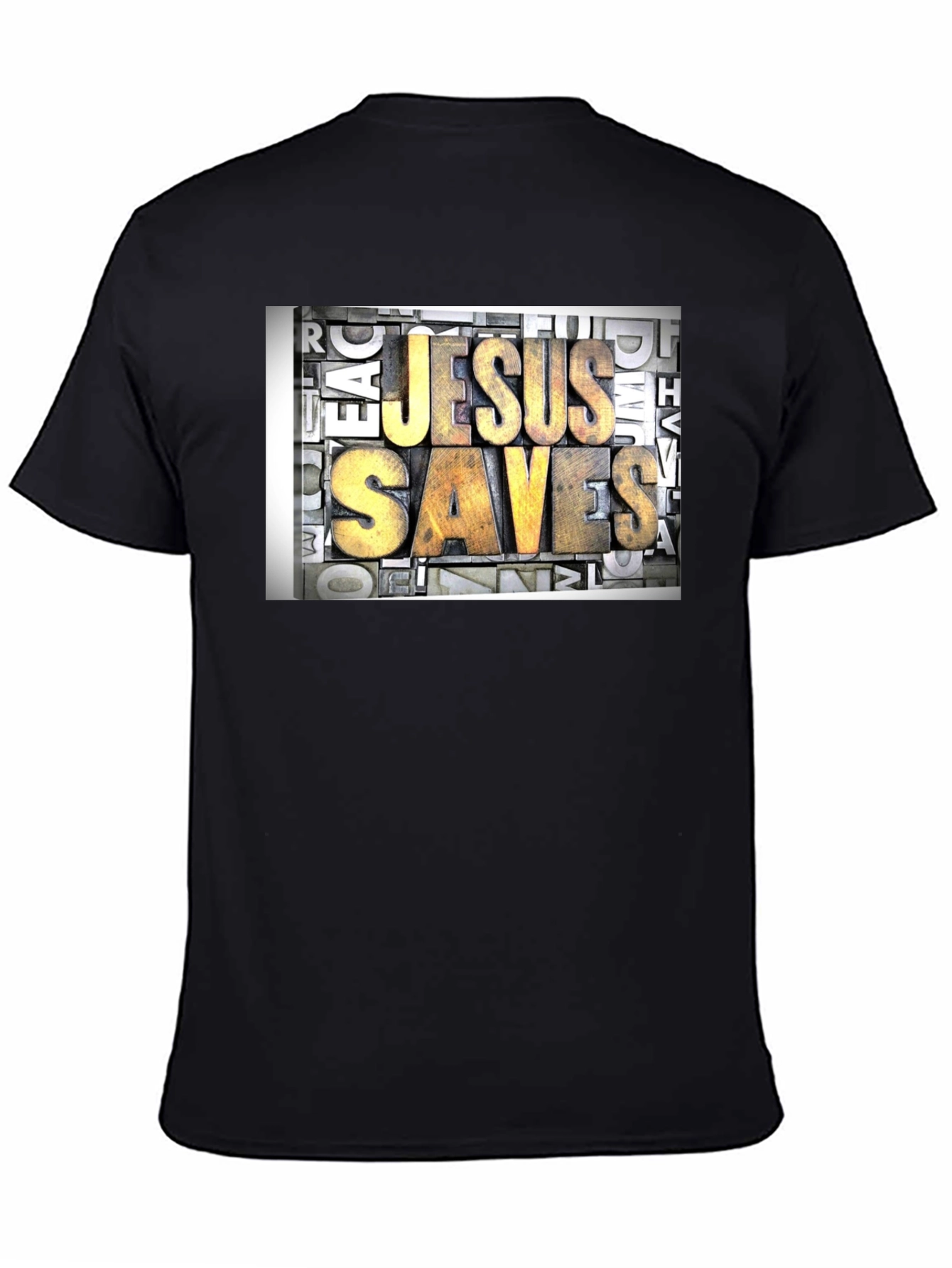 Camiseta Negra Jesús Salva - Estilo Retro