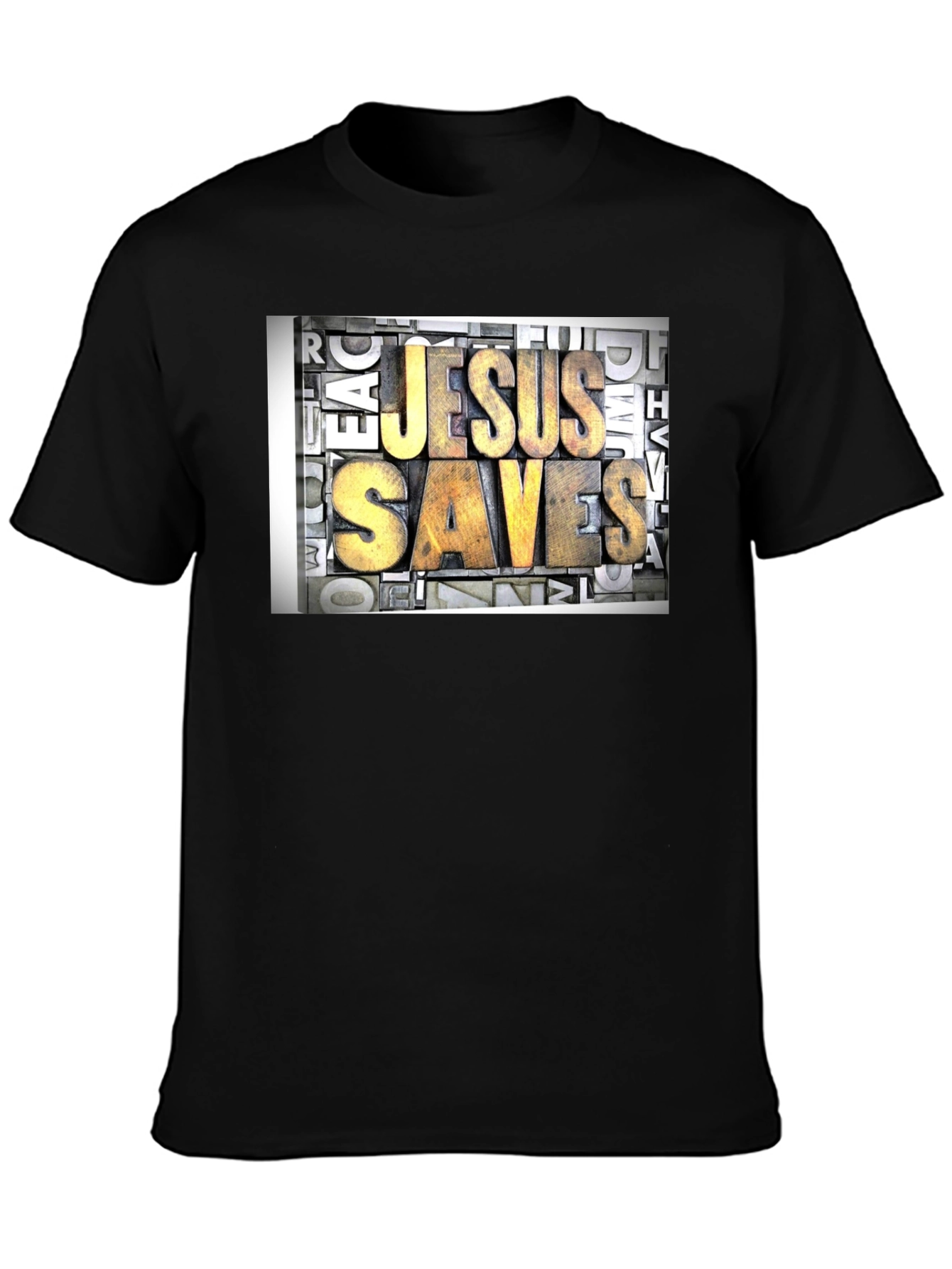 Camiseta Negra Jesús Salva - Estilo Retro