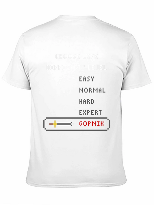 Camiseta Negra Elige la Vida: Nivel de Dificultad Gofnik