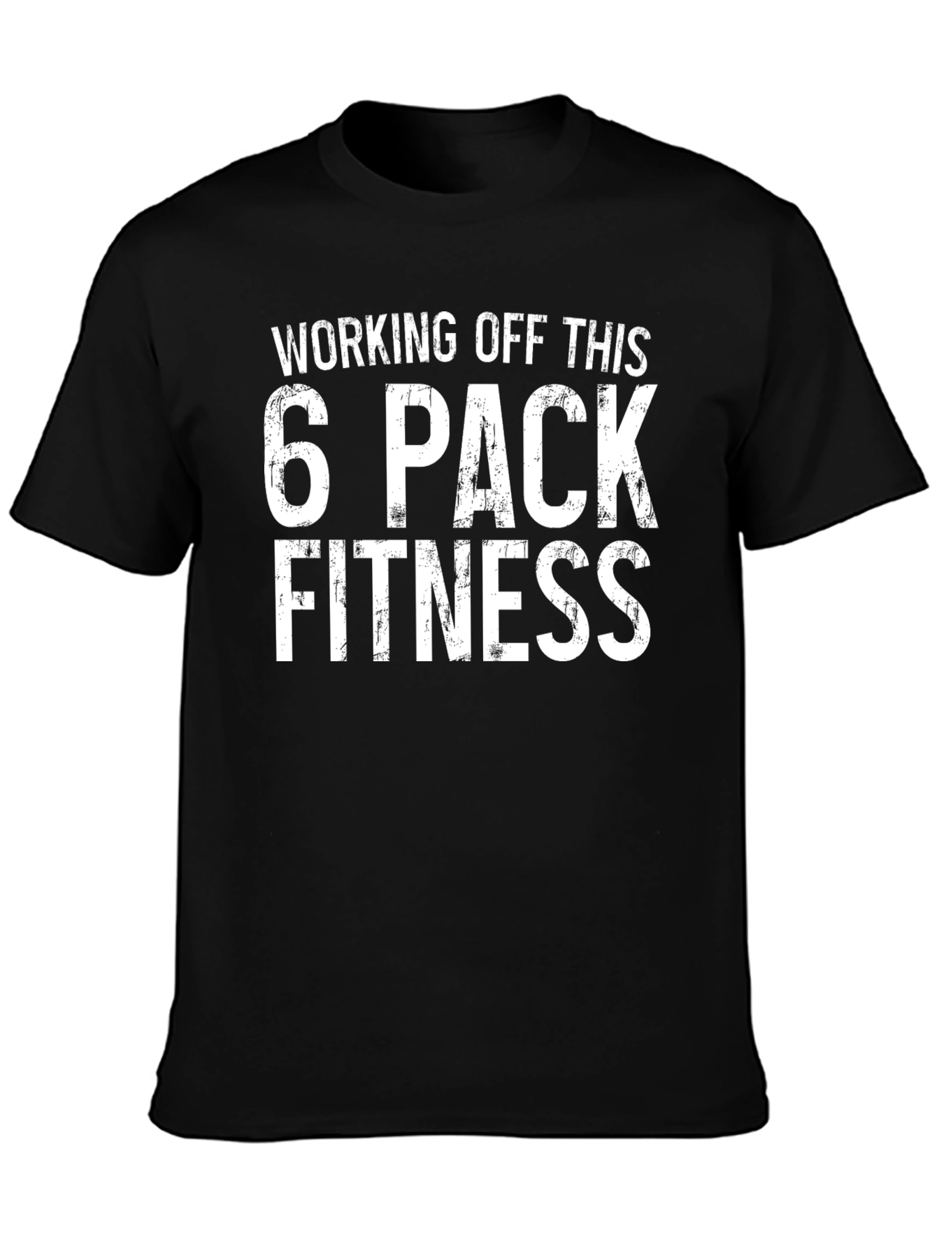 Camiseta Negra Fitness 6 Pack Divertida
