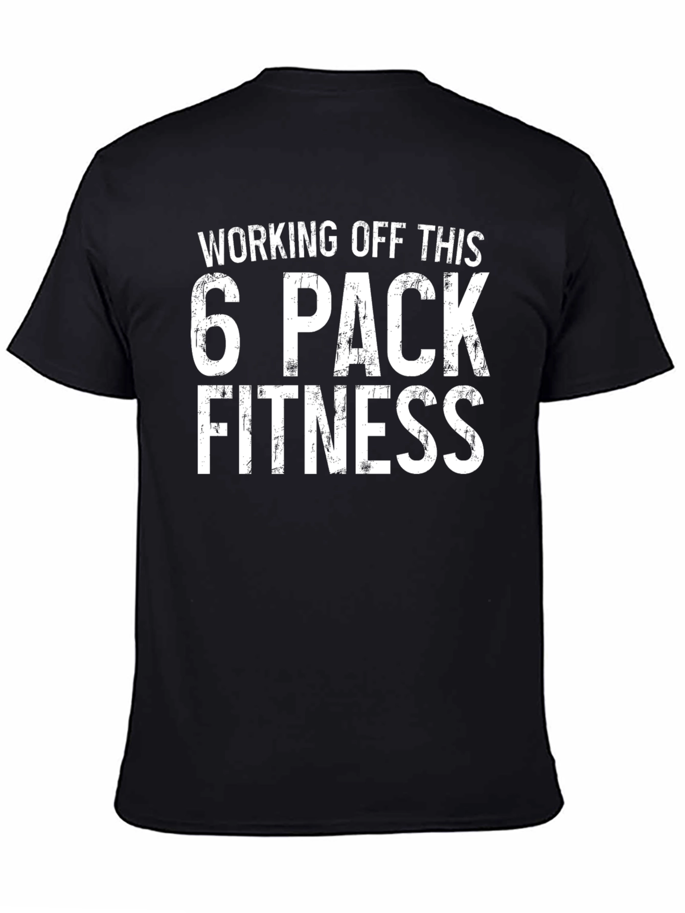 Camiseta Negra Fitness 6 Pack Divertida