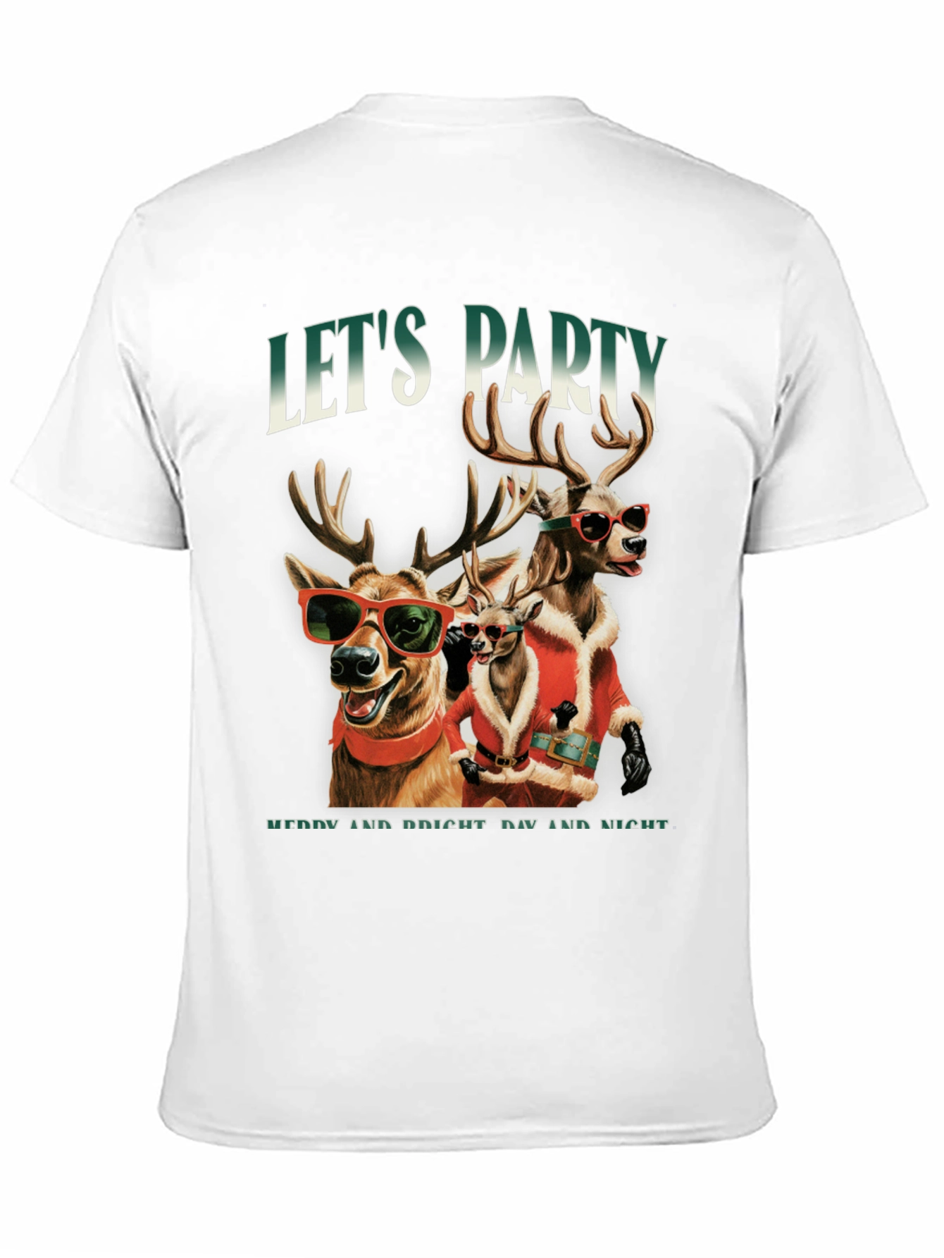 Camiseta Festiva de Ciervos Navideños