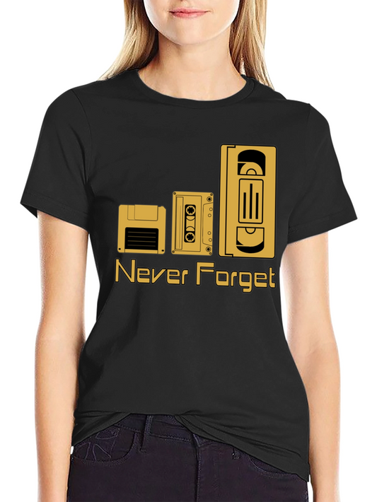 Camiseta Negra Retro Never Forget