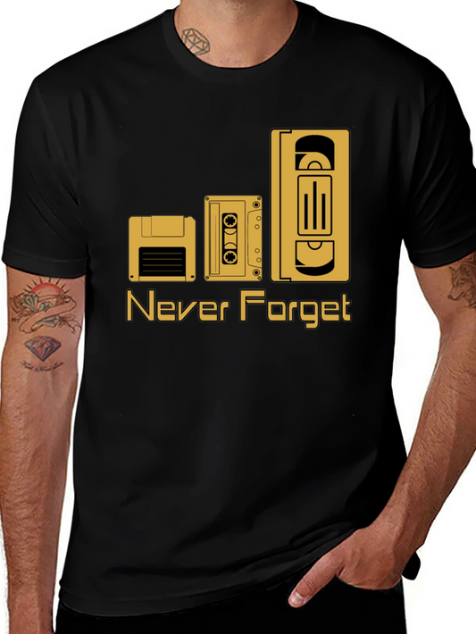 Camiseta Negra Retro Never Forget
