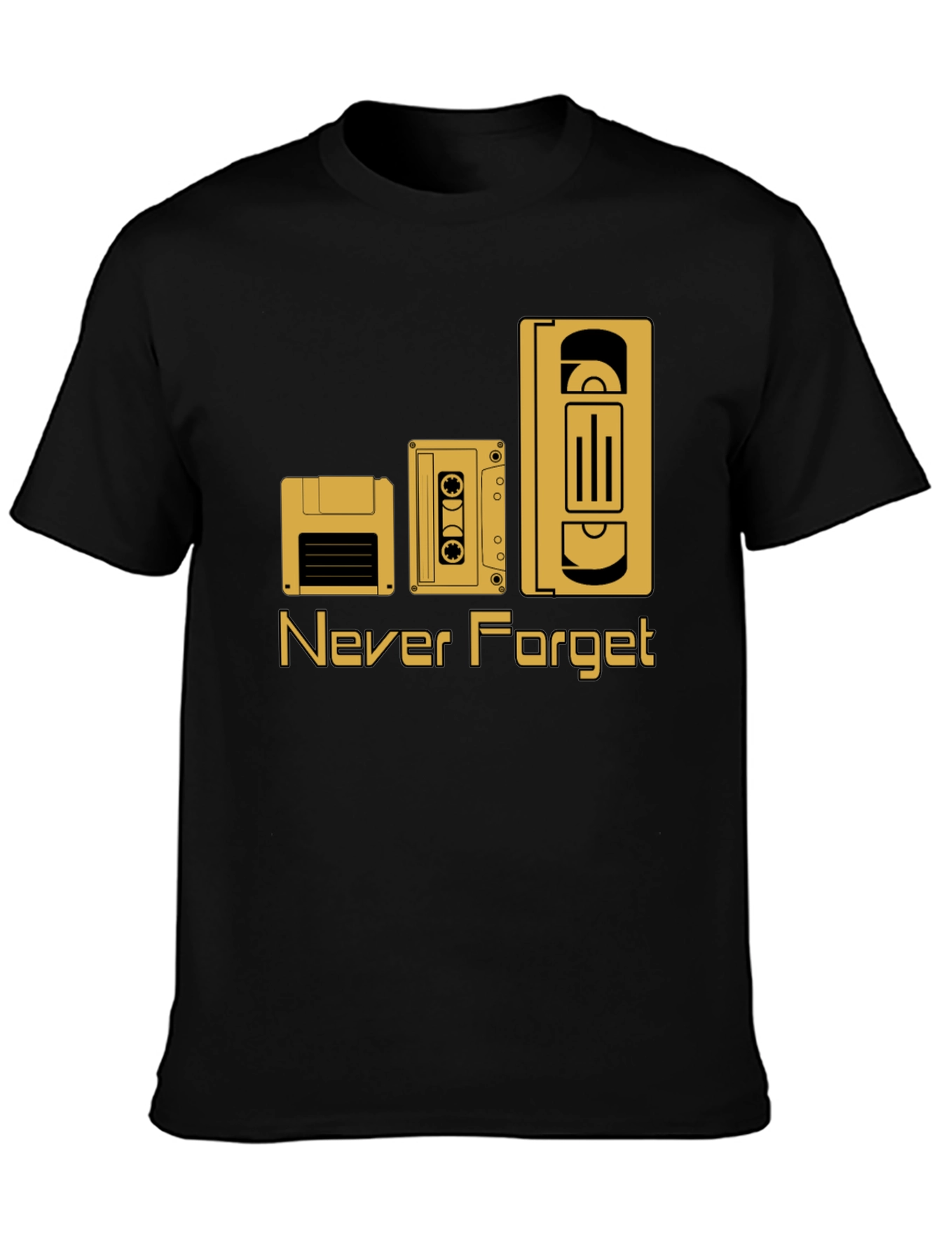 Camiseta Negra Retro Never Forget