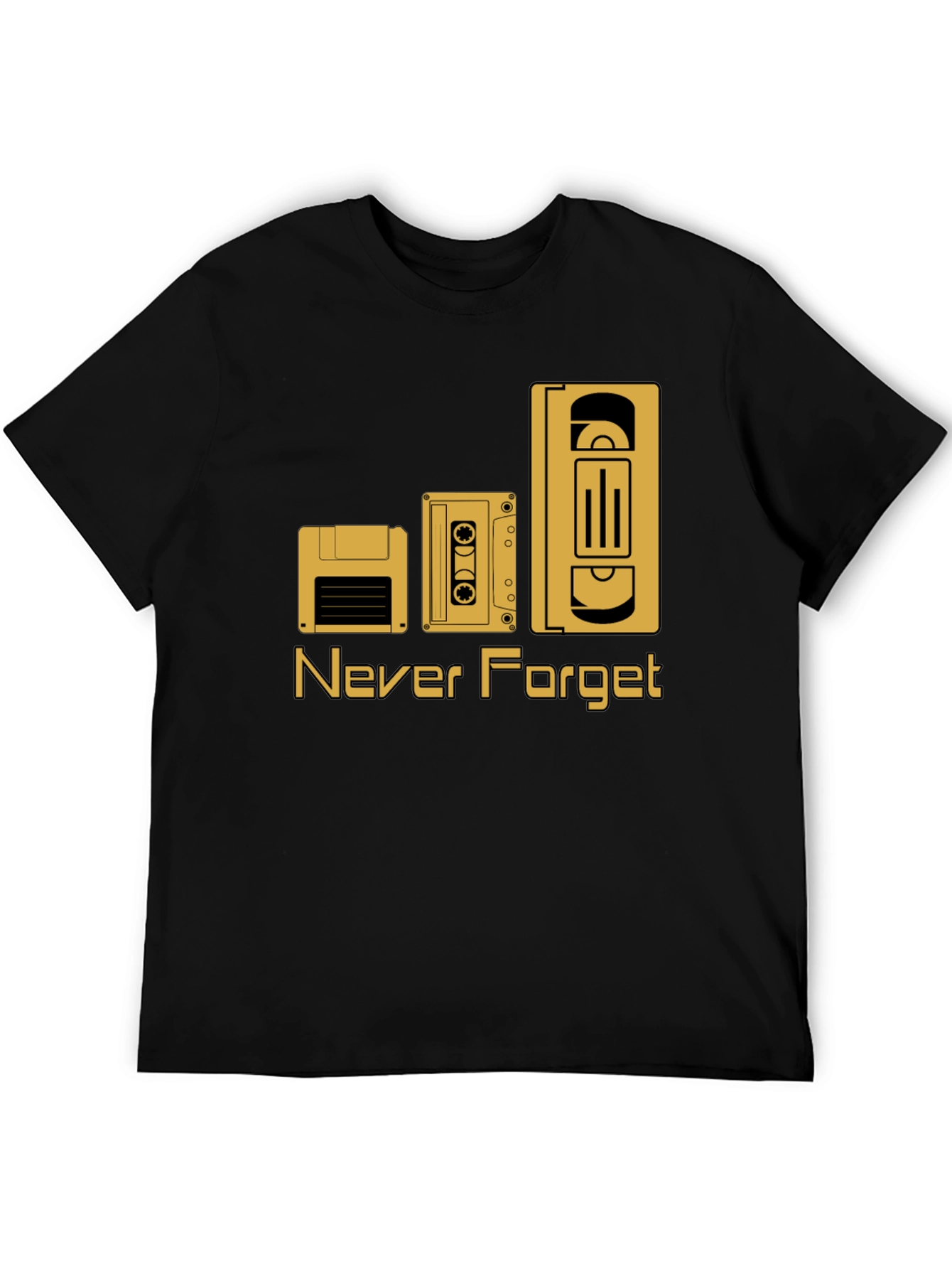 Camiseta Negra Retro Never Forget