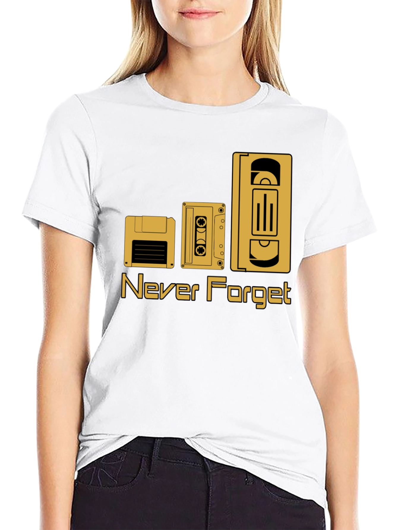Camiseta Negra Retro Never Forget