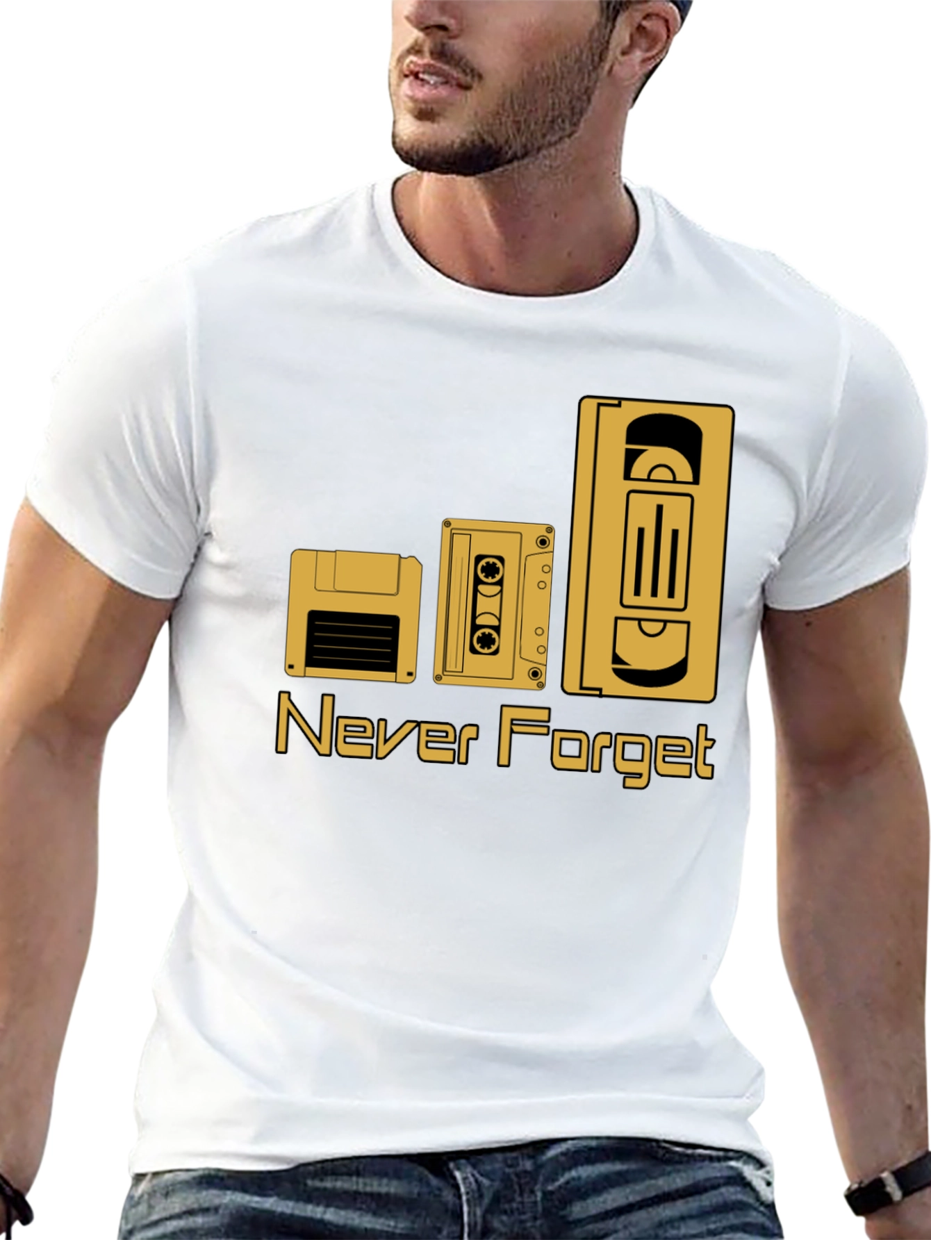Camiseta Negra Retro Never Forget