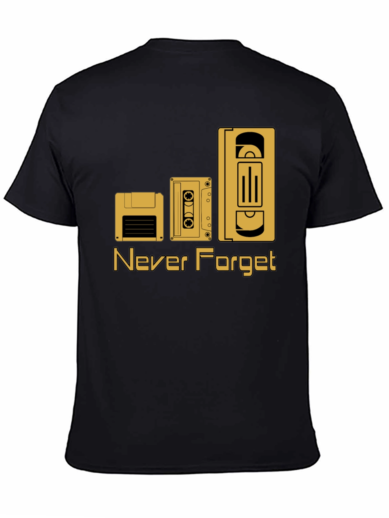 Camiseta Negra Retro Never Forget
