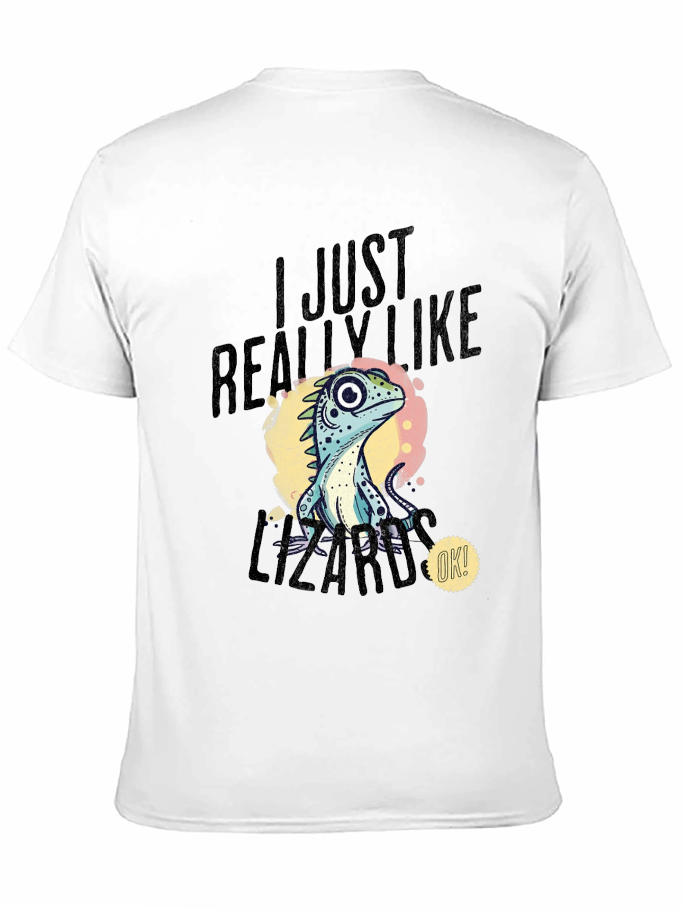 Camiseta Negra Estampada con Diseño de Lagarto