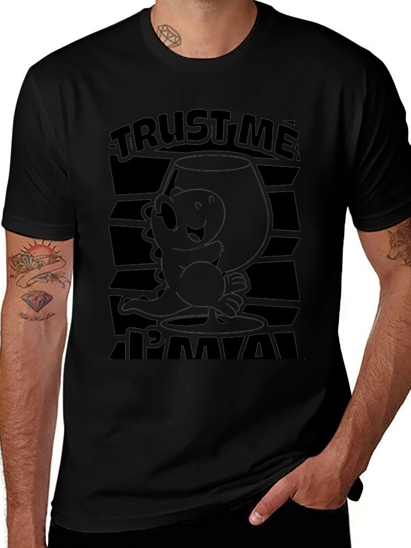 Camiseta Negra Trust Me Im a Lizard