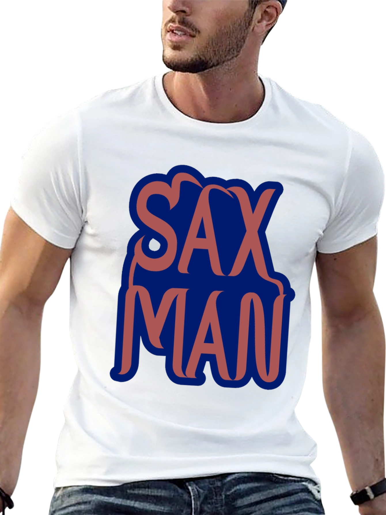 Camiseta Negra Sax Man Diseño Moderno