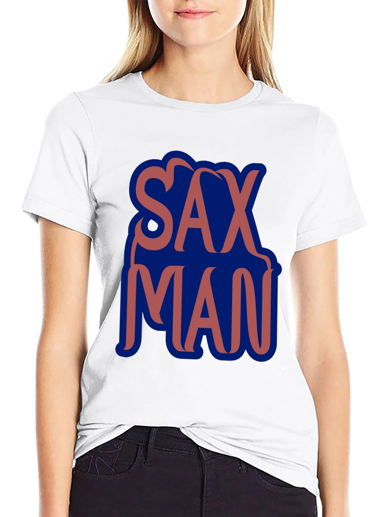 Camiseta Negra Sax Man Diseño Moderno