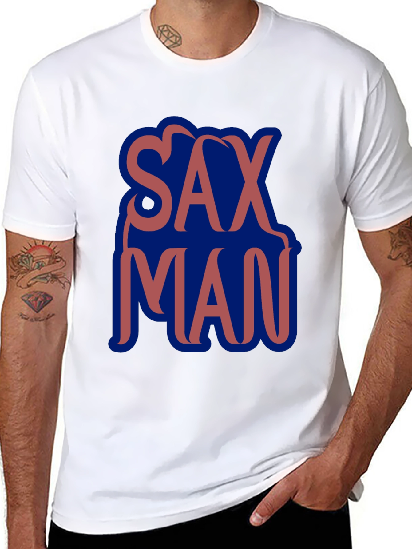 Camiseta Negra Sax Man Diseño Moderno
