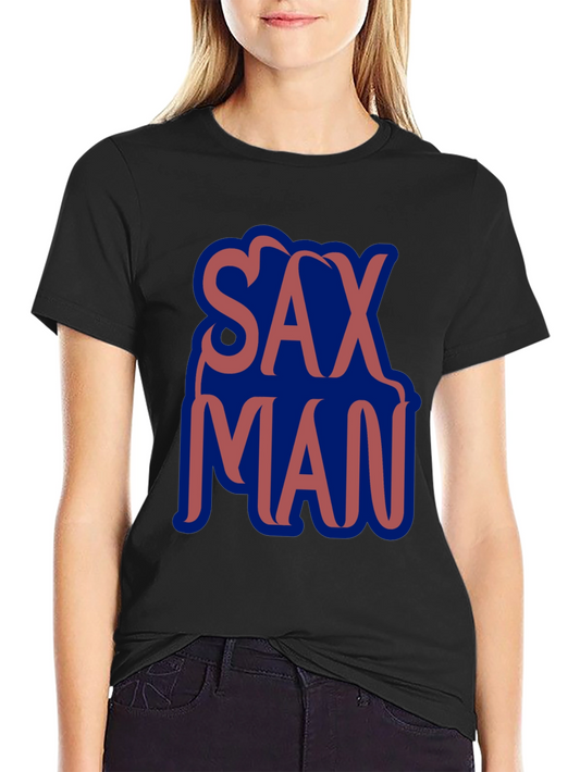 Camiseta Negra Sax Man Diseño Moderno