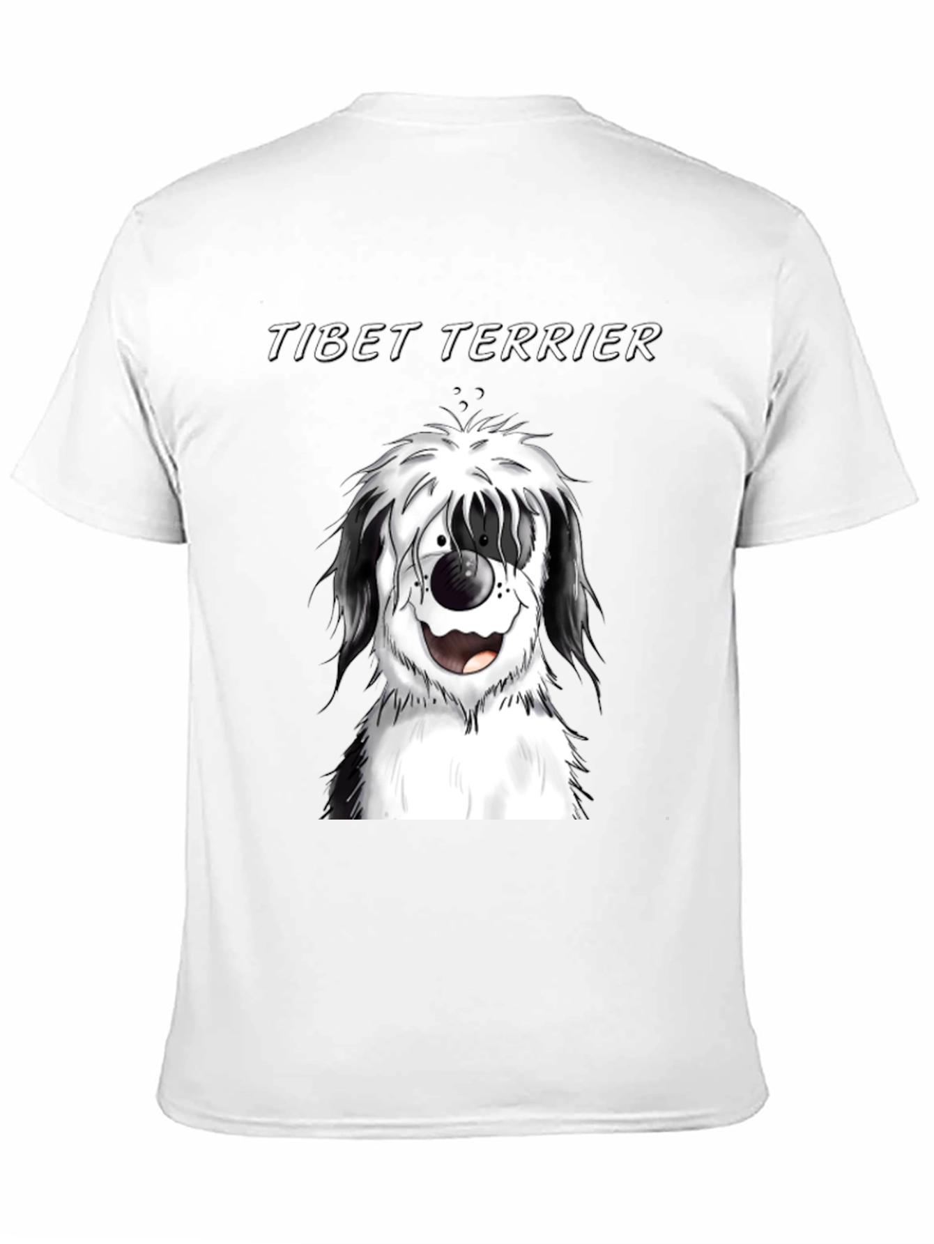 Camiseta Negra con Diseño de Tibet Terrier