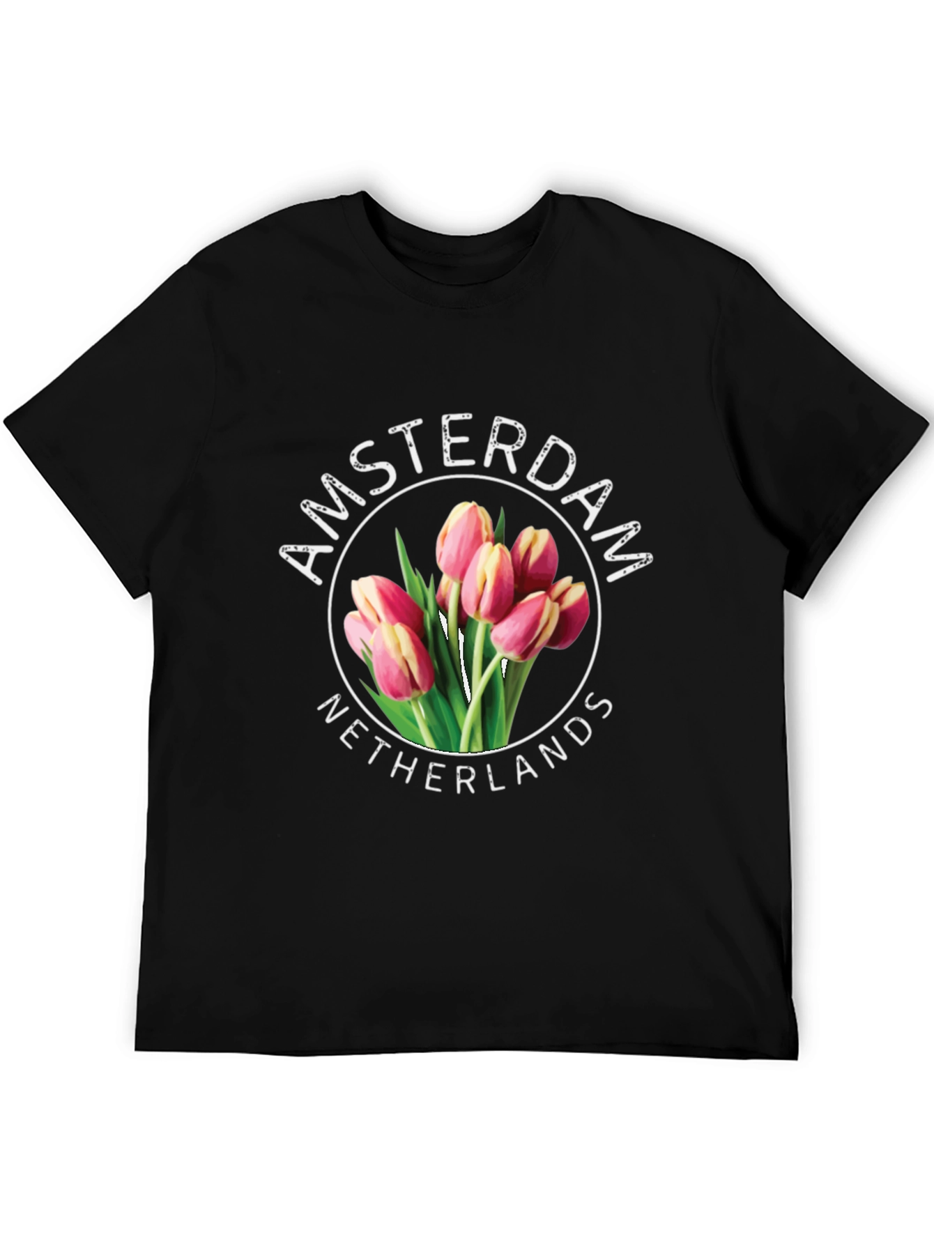 Camiseta Ámsterdam Países Bajos Tulipanes - Diseño Floral