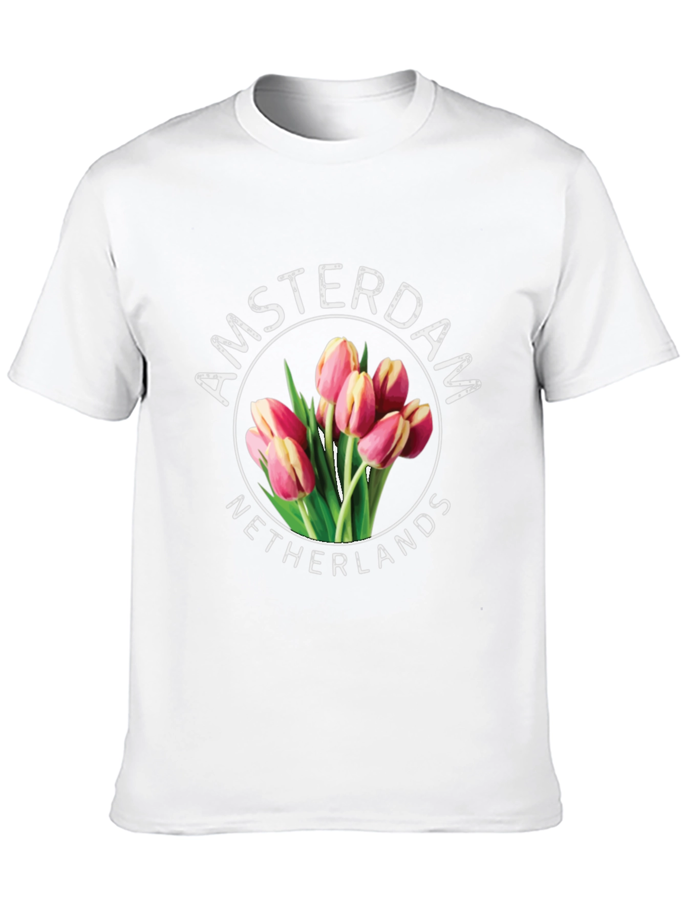 Camiseta Ámsterdam Países Bajos Tulipanes - Diseño Floral