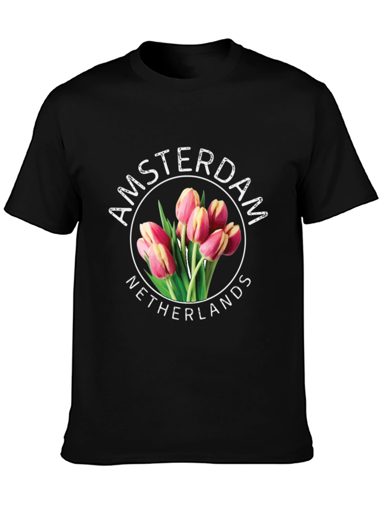 Camiseta Ámsterdam Países Bajos Tulipanes - Diseño Floral
