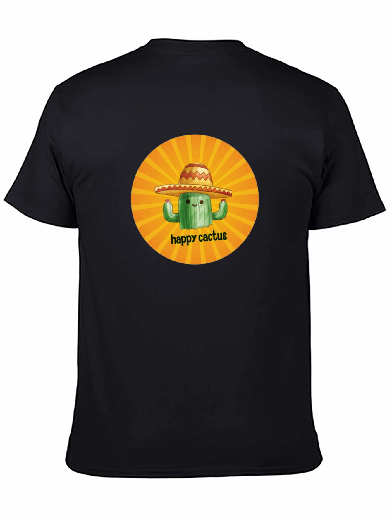 Camiseta Negra Happy Cactus