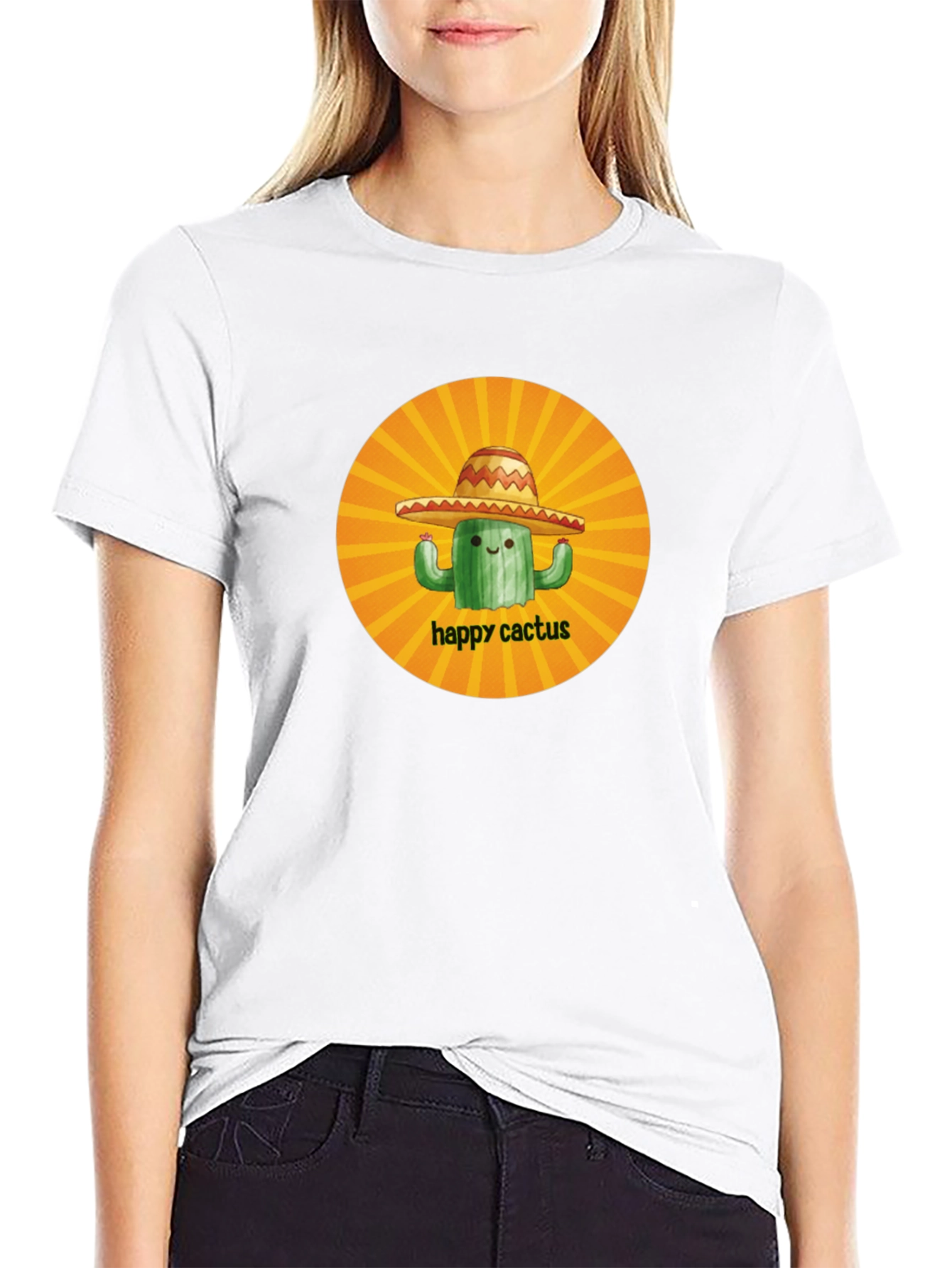 Camiseta Negra Happy Cactus