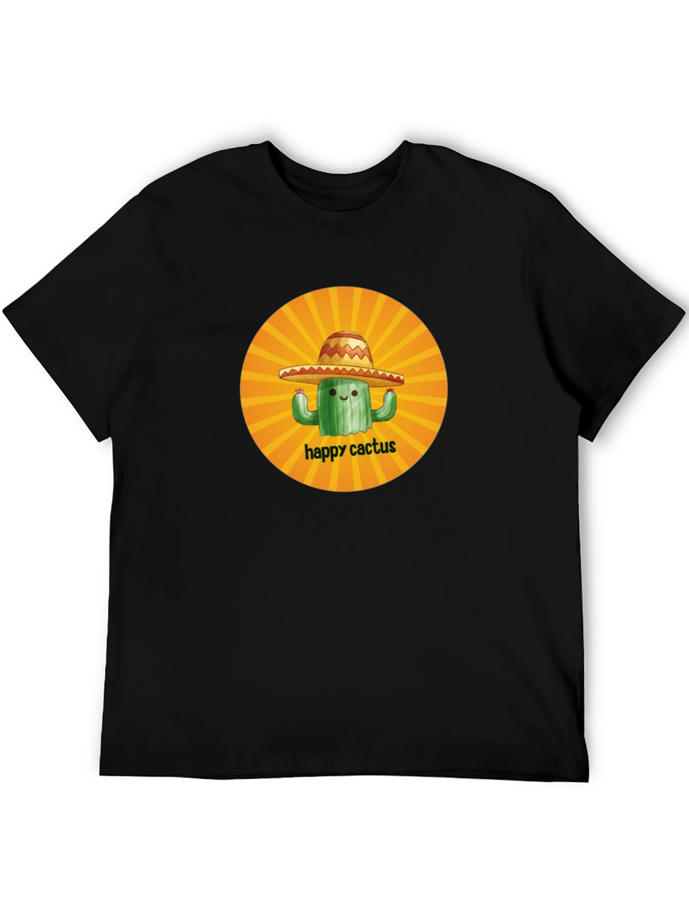 Camiseta Negra Happy Cactus