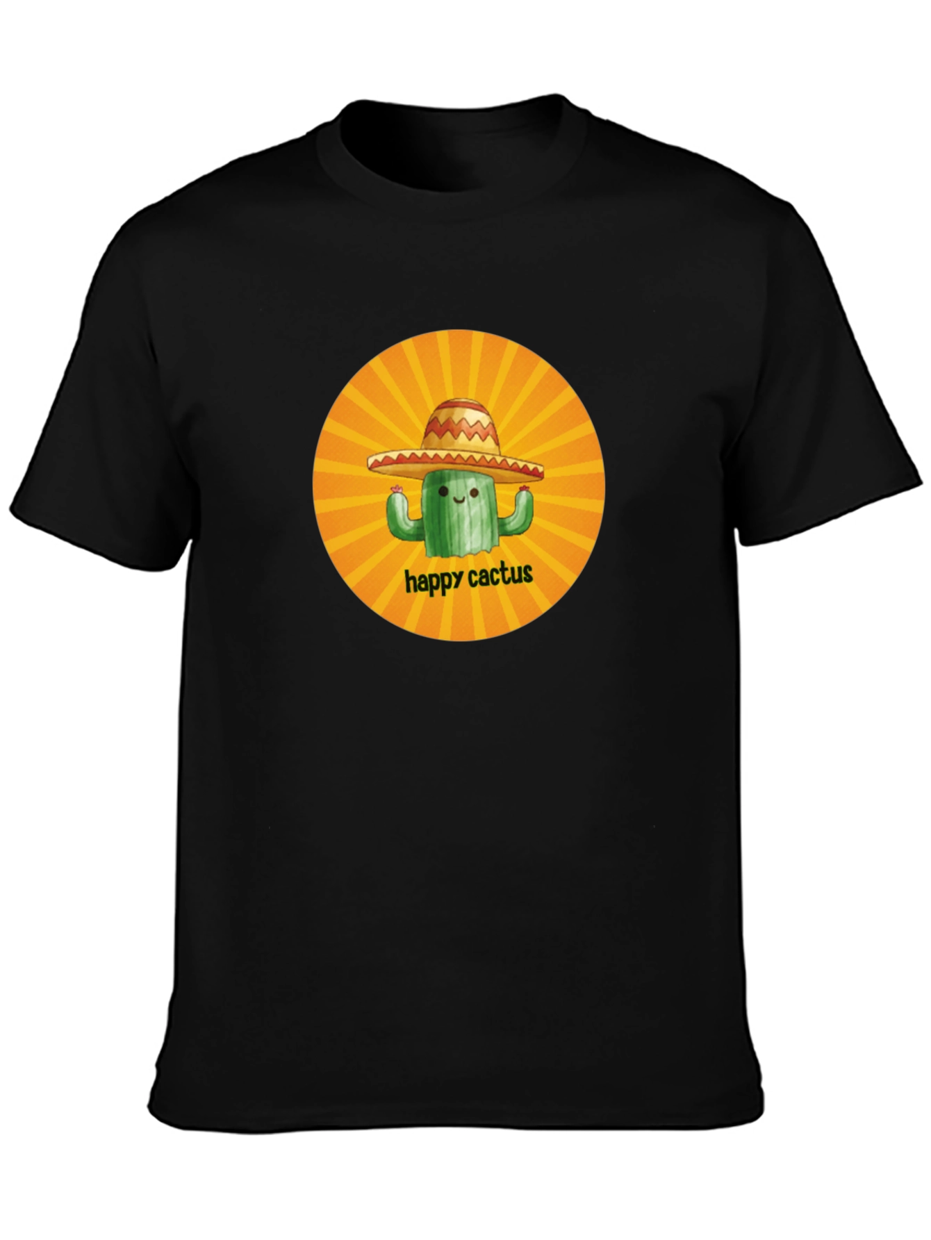 Camiseta Negra Happy Cactus