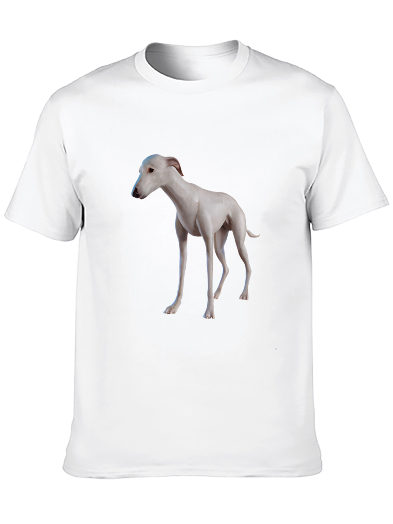 Camiseta Negra con Diseño de Galgo Blanco