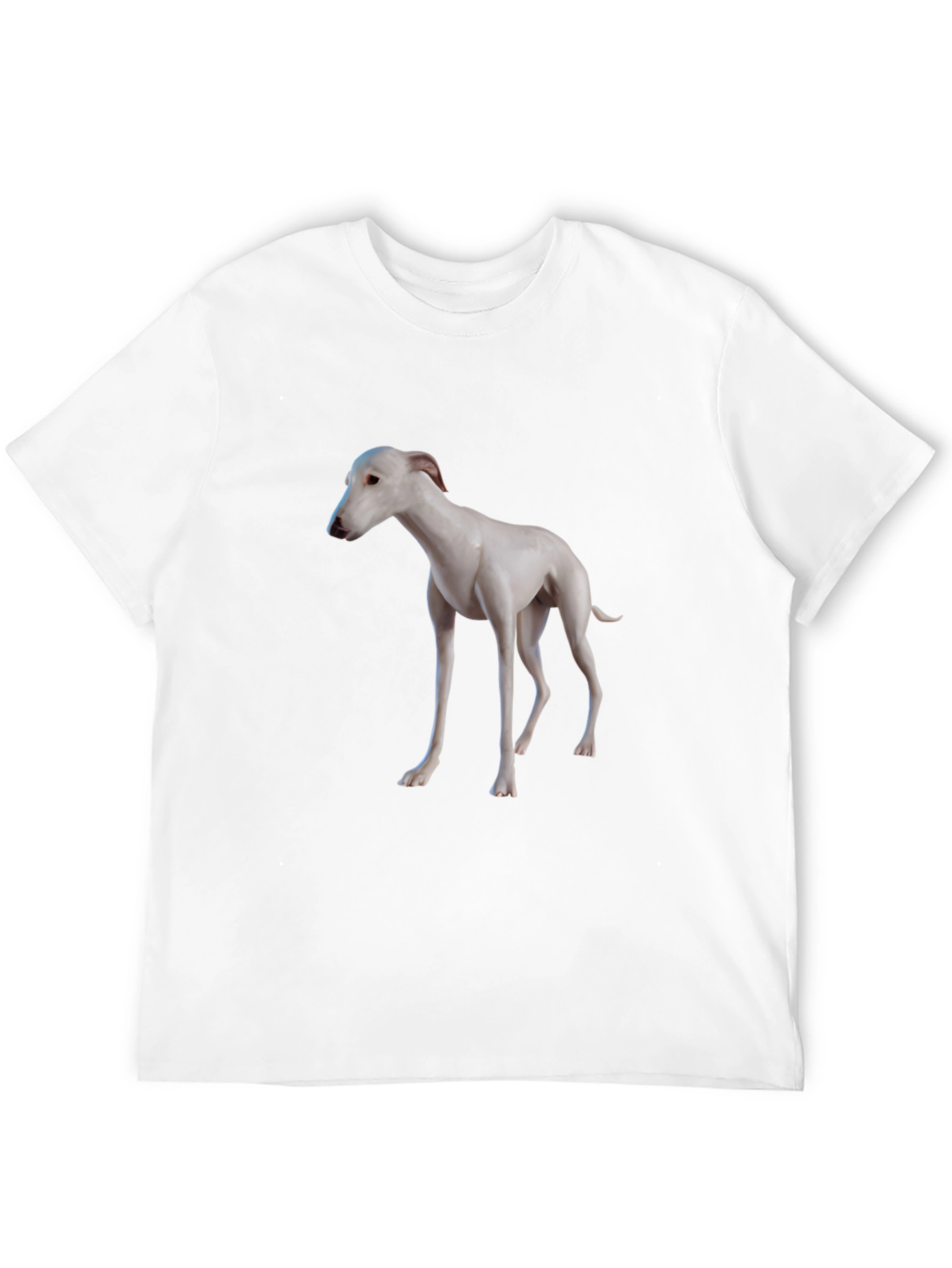 Camiseta Negra con Diseño de Galgo Blanco