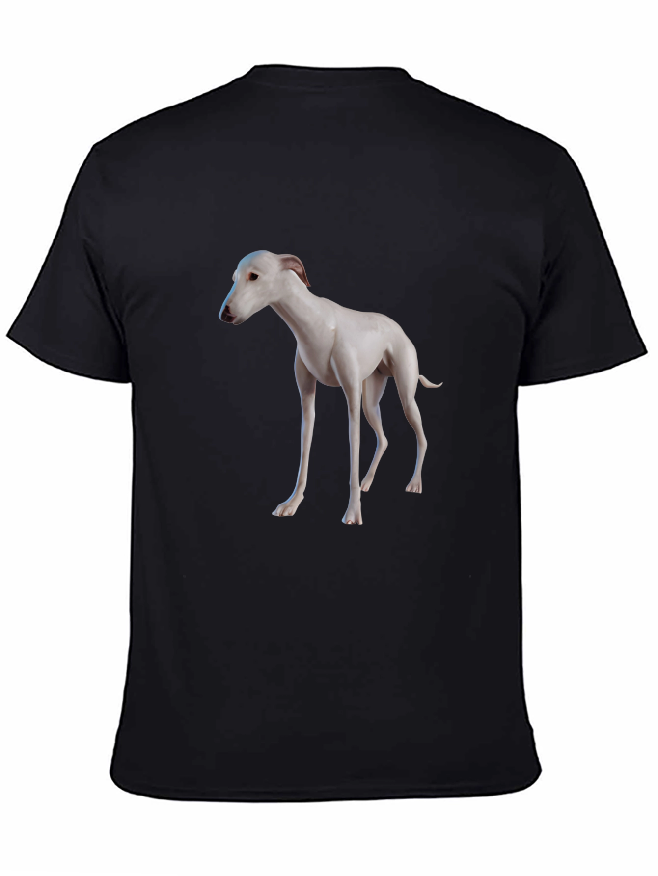 Camiseta Negra con Diseño de Galgo Blanco