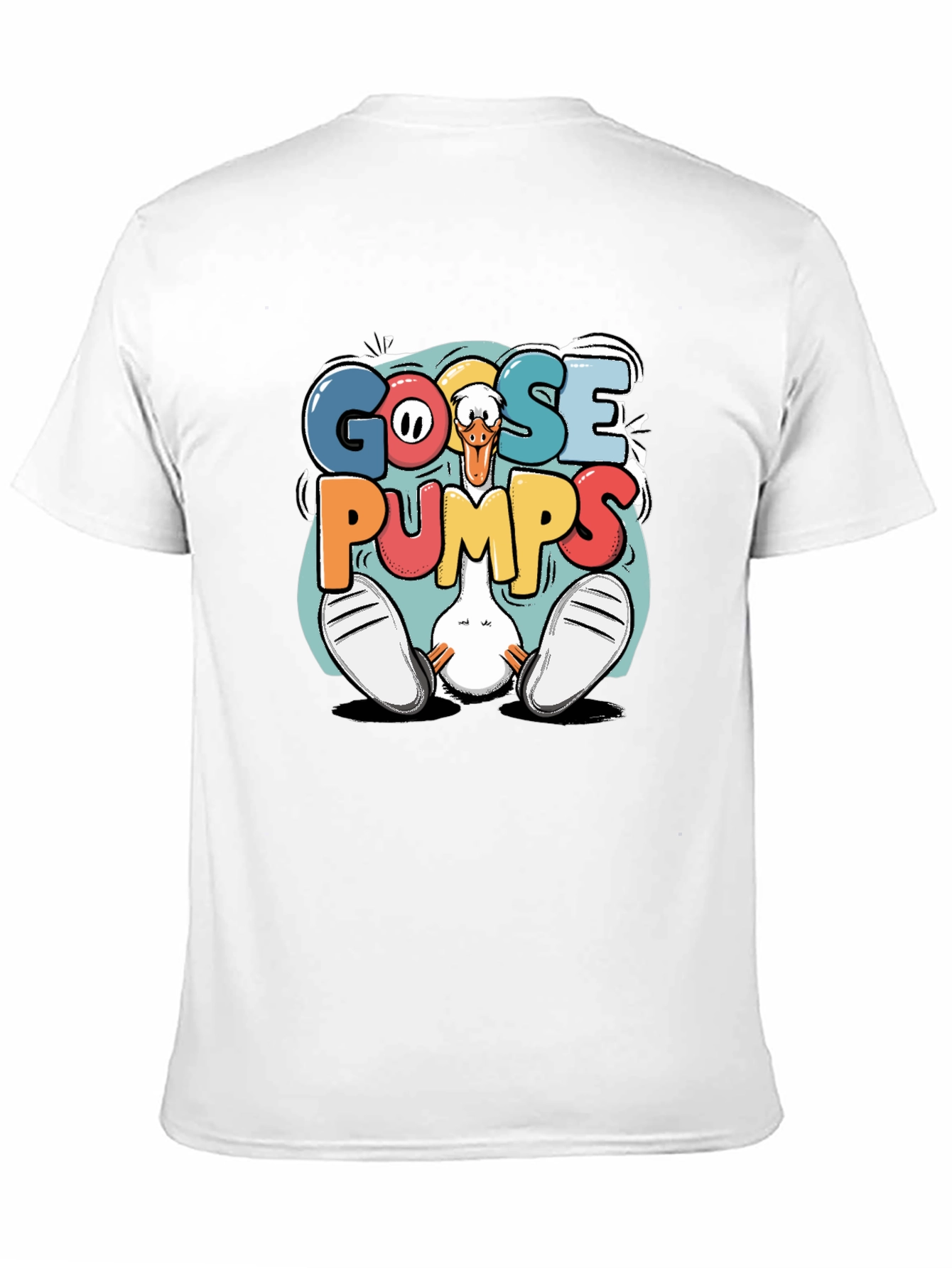 Camiseta Negra Gráfica Goose Pumps Divertida