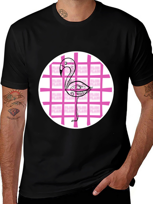 Camiseta Negra con Diseño de Flamenco Estilizado