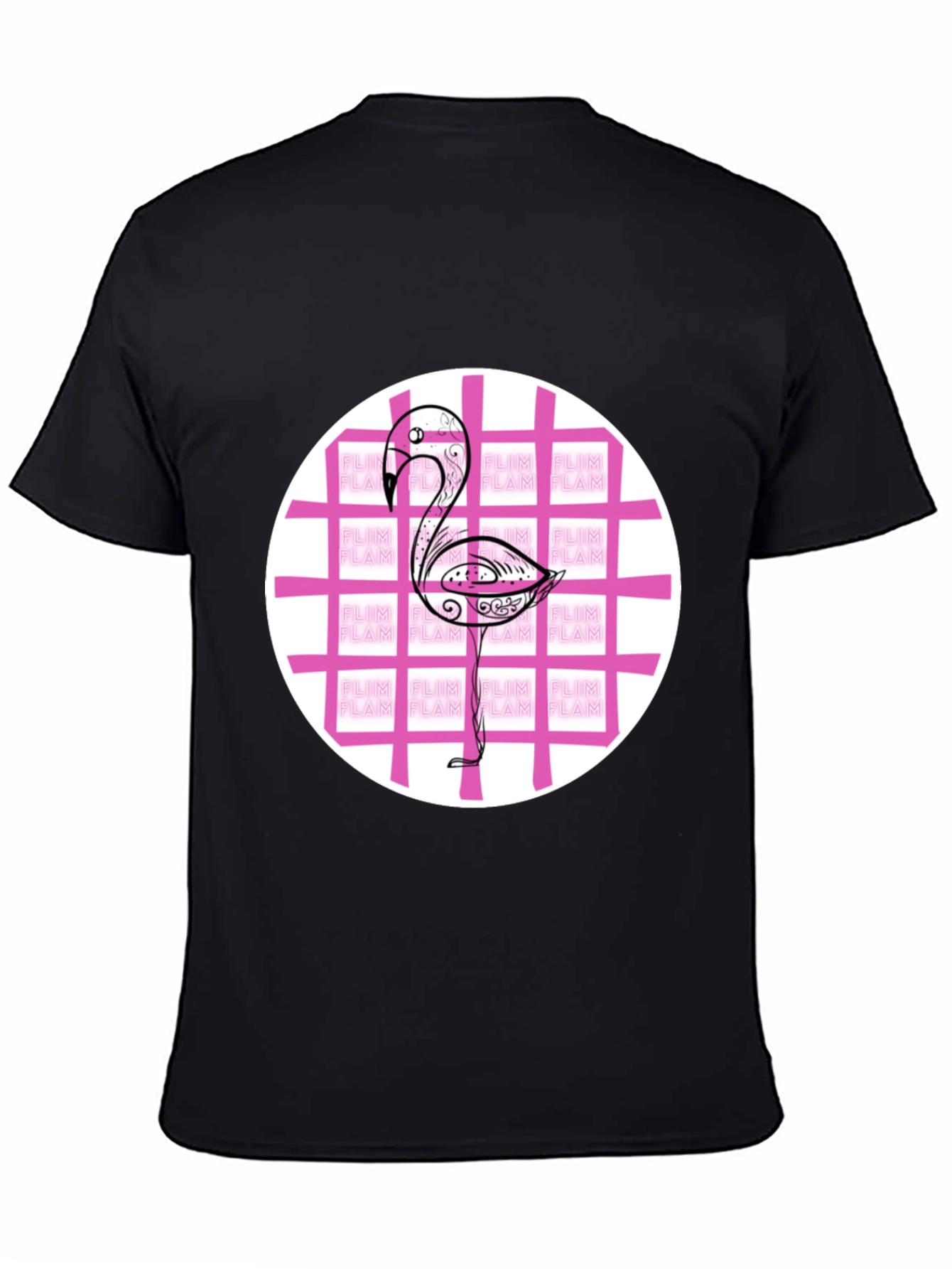 Camiseta Negra con Diseño de Flamenco Estilizado